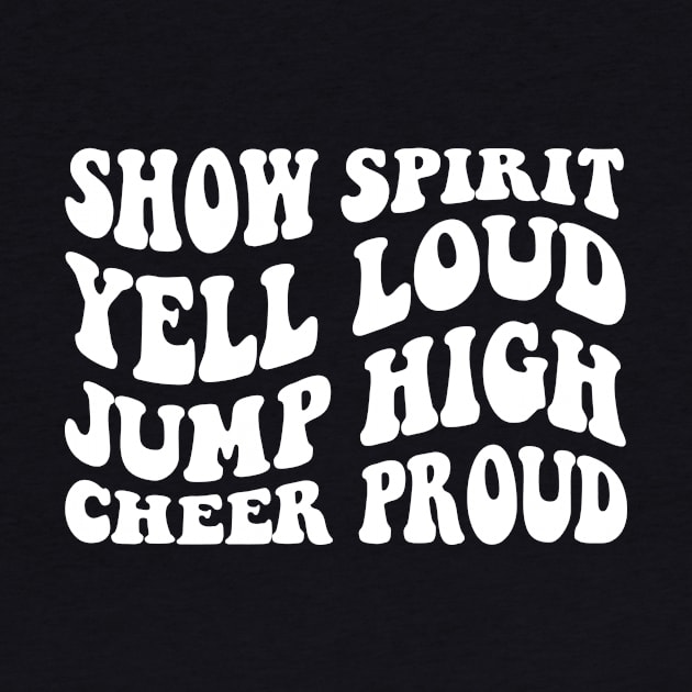 Cheer Mom Shirt, Football Cheer Mama Shirts, Cheer Mom, Cheer, show spirit yell loud jump high cheer proud Cheer Mama T-Shirt , Wavy Stacked by Hamza Froug